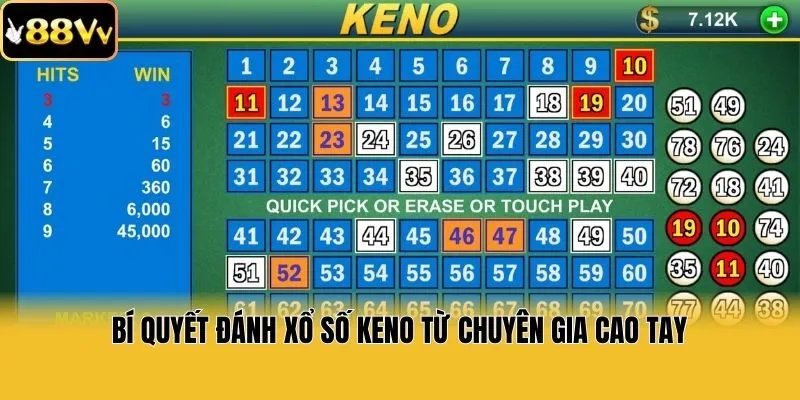 Bí quyết đánh xổ số Keno từ chuyên gia cao tay